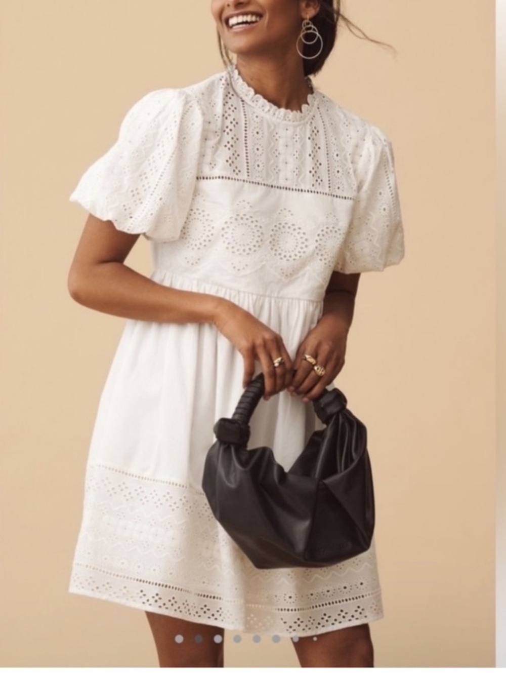 Nwt babydoll eyelet mini dress anthro